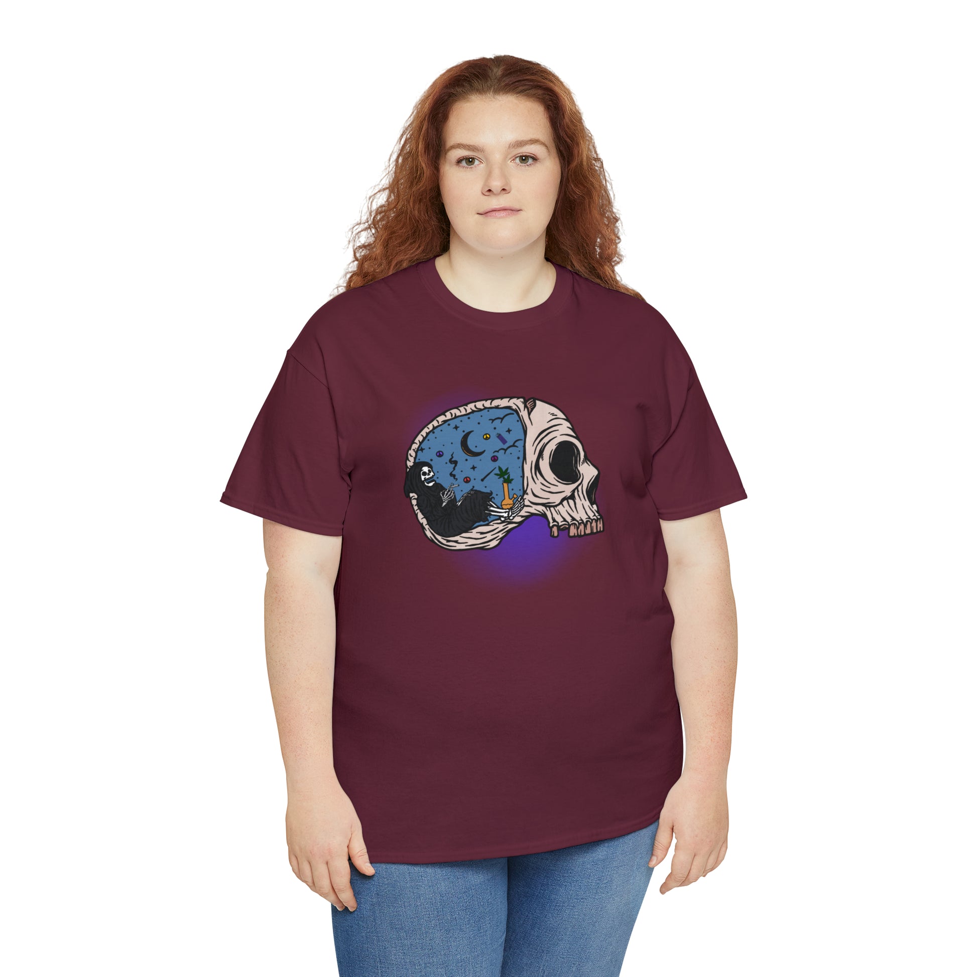 "Grim Reaper Inside Skull Smoking Cannabis" T-Shirt - Weave Got Gifts - Unique Gifts You Won’t Find Anywhere Else!