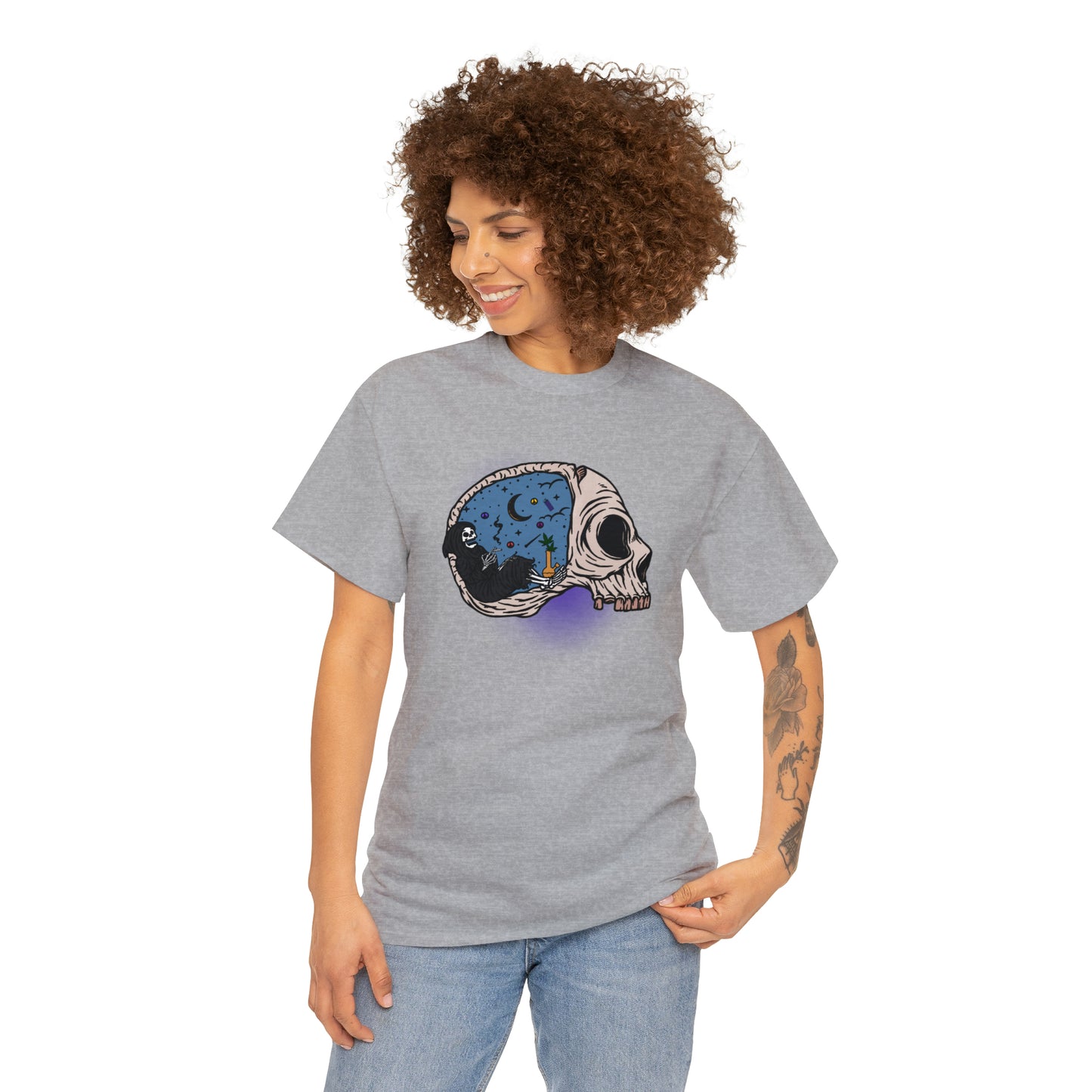 "Grim Reaper Inside Skull Smoking Cannabis" T-Shirt - Weave Got Gifts - Unique Gifts You Won’t Find Anywhere Else!