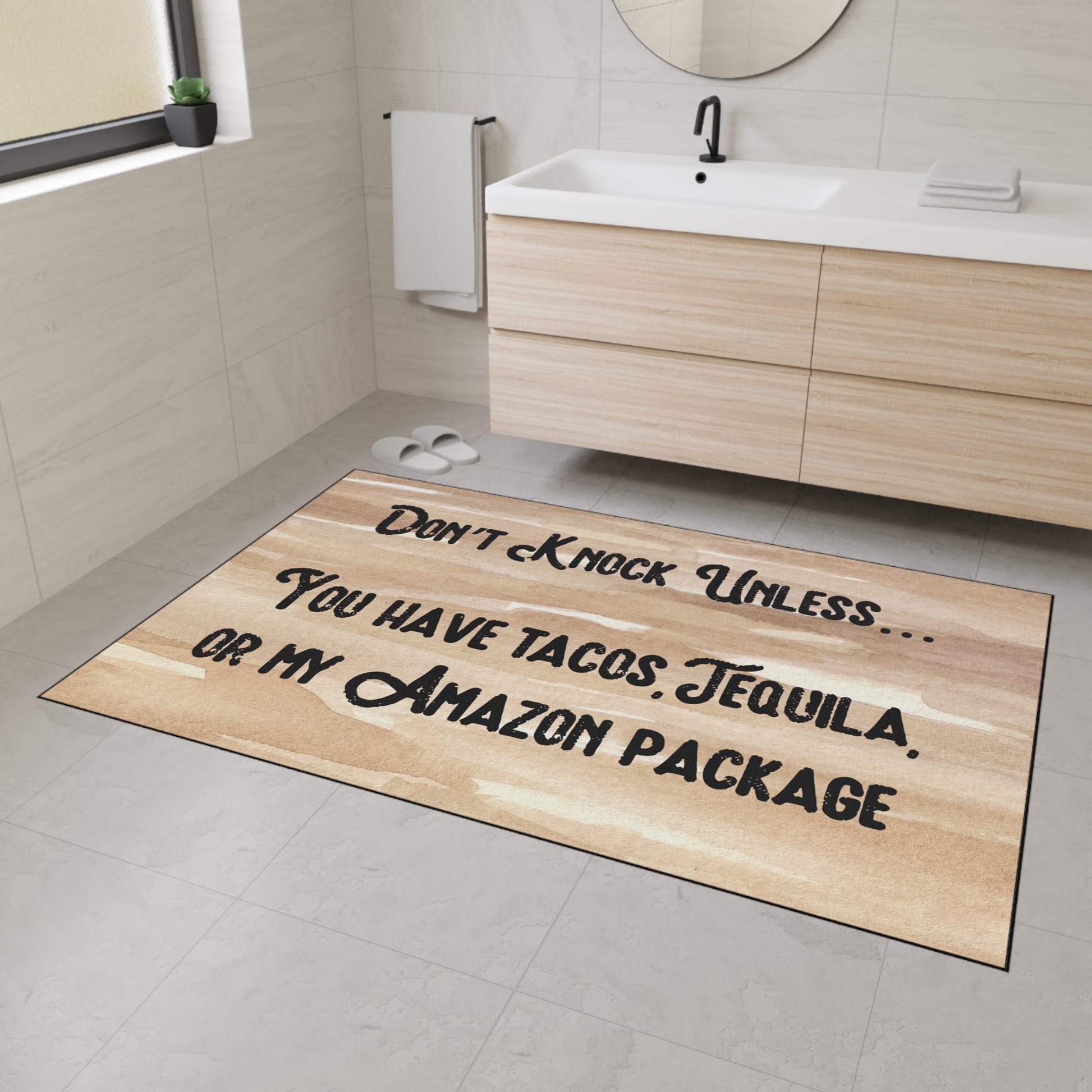 Taco tequila Amazon packages humor door mat