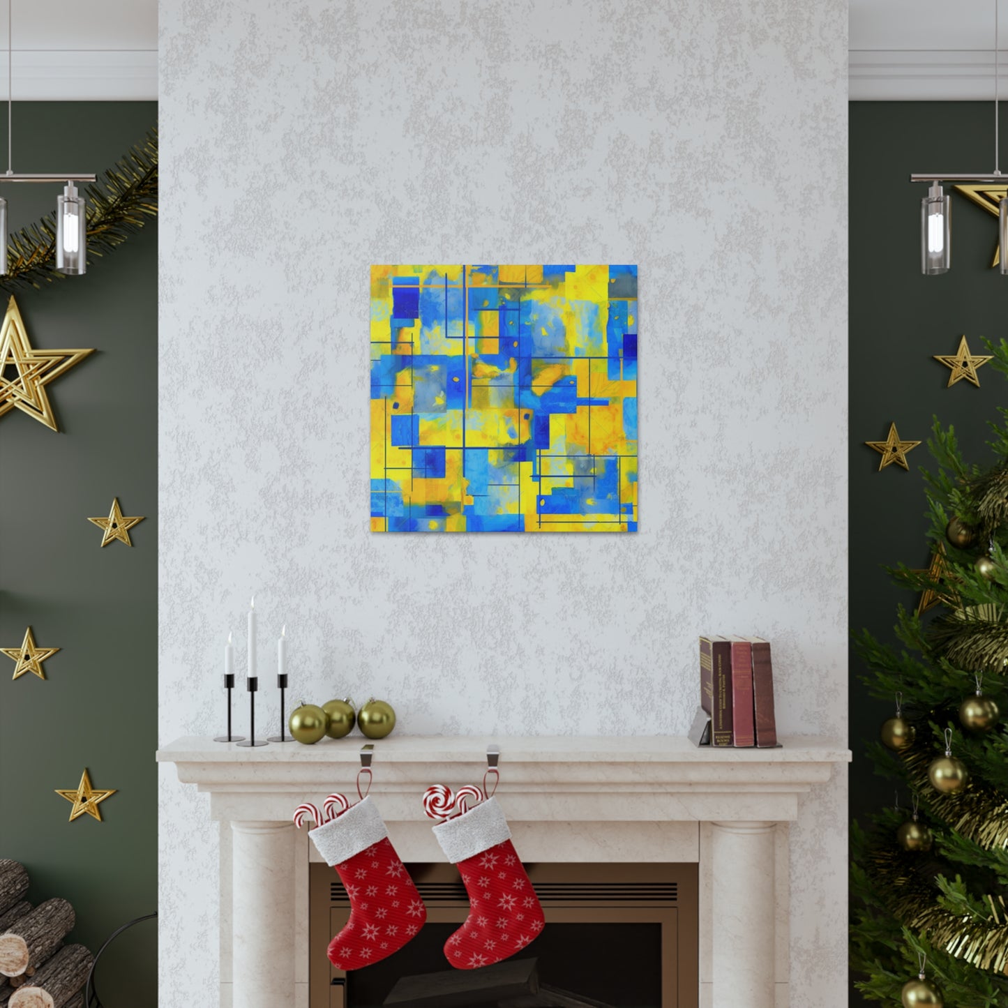 "Yellow & Blue" Canvas Wall Art - Weave Got Gifts - Unique Gifts You Won’t Find Anywhere Else!