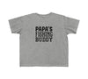 Family fishing day t-shirt for toddlers with "Papa's Fishing Buddy" phrase
