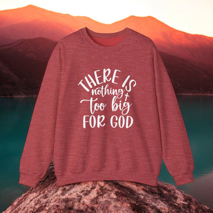 Christian crewneck sweatshirt with faith-based message
