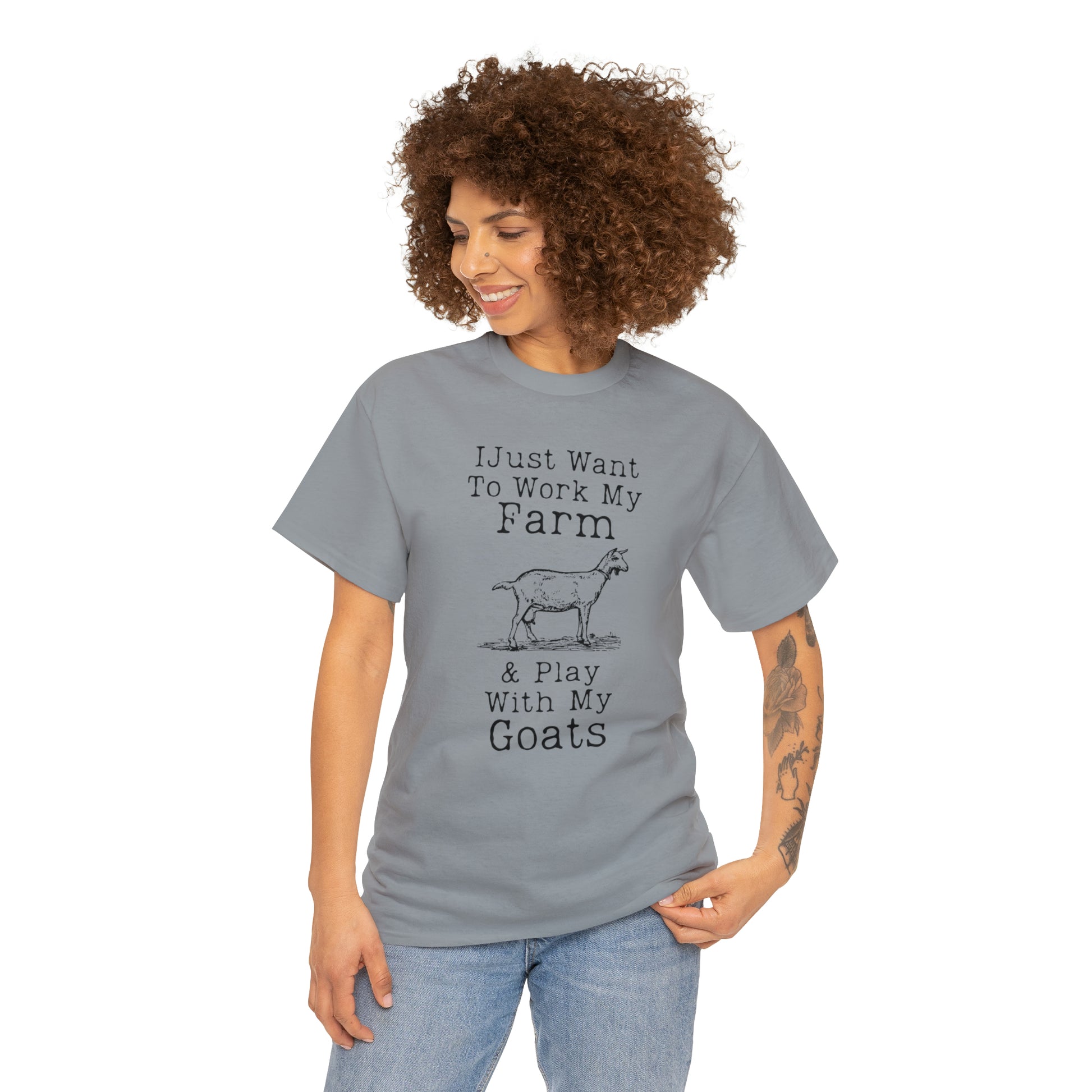 "I Just Want To Work My Farm & Play With My Goats" T-Shirt - Weave Got Gifts - Unique Gifts You Won’t Find Anywhere Else!