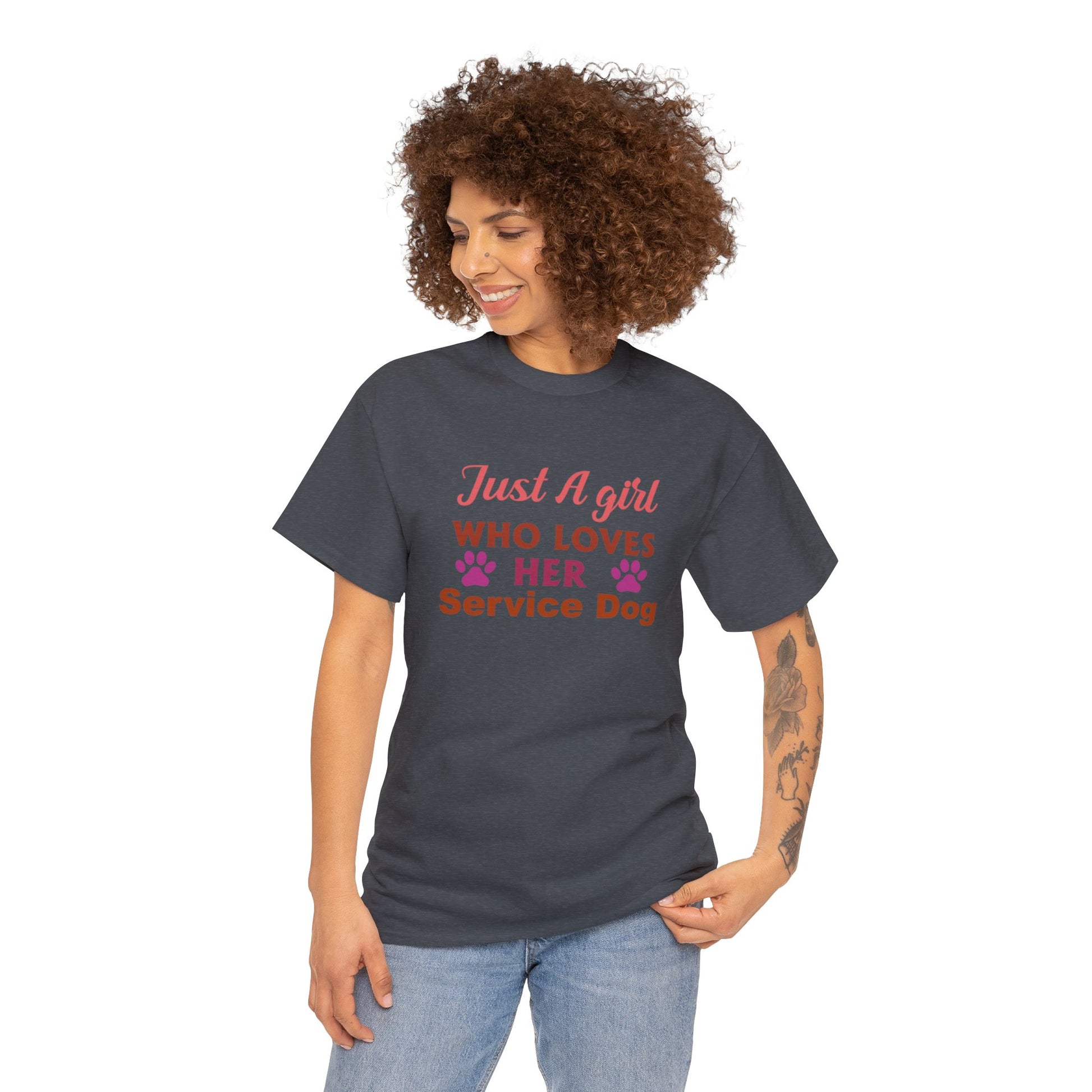 "Just A Girl Who Loves Her Service Dog" Women's T-Shirt - Weave Got Gifts - Unique Gifts You Won’t Find Anywhere Else!