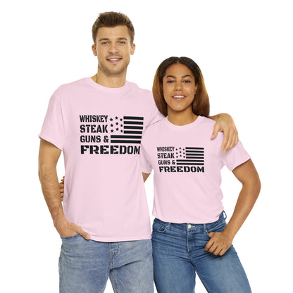 "Whiskey, Steak, Guns & Freedom" T-Shirt - Weave Got Gifts - Unique Gifts You Won’t Find Anywhere Else!