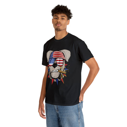 "Patriotic Pup With Cigar" T-Shirt - Weave Got Gifts - Unique Gifts You Won’t Find Anywhere Else!