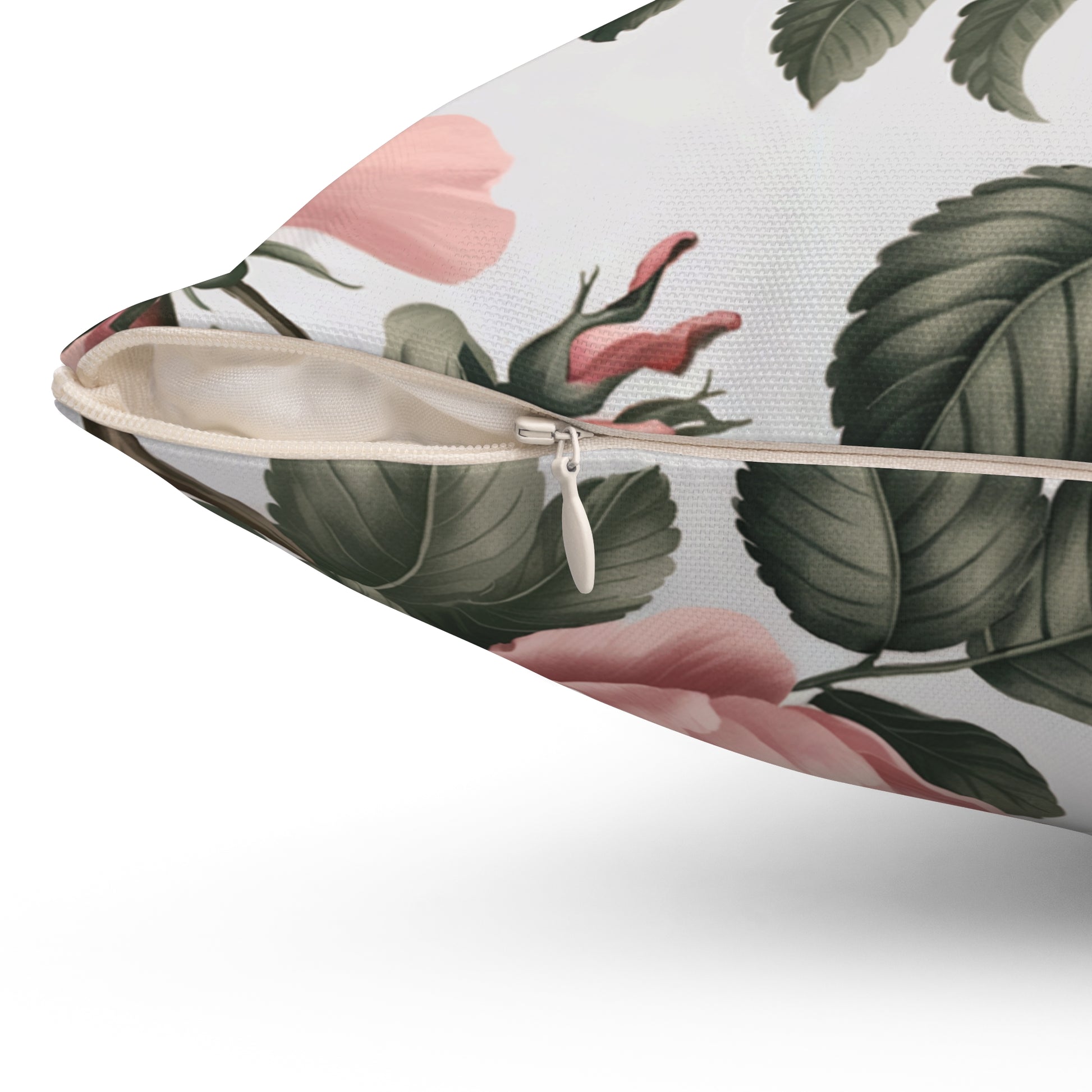 Durable pink floral pillow with double-sided print and premium materials
