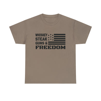 "Whiskey, Steak, Guns & Freedom" T-Shirt - Weave Got Gifts - Unique Gifts You Won’t Find Anywhere Else!