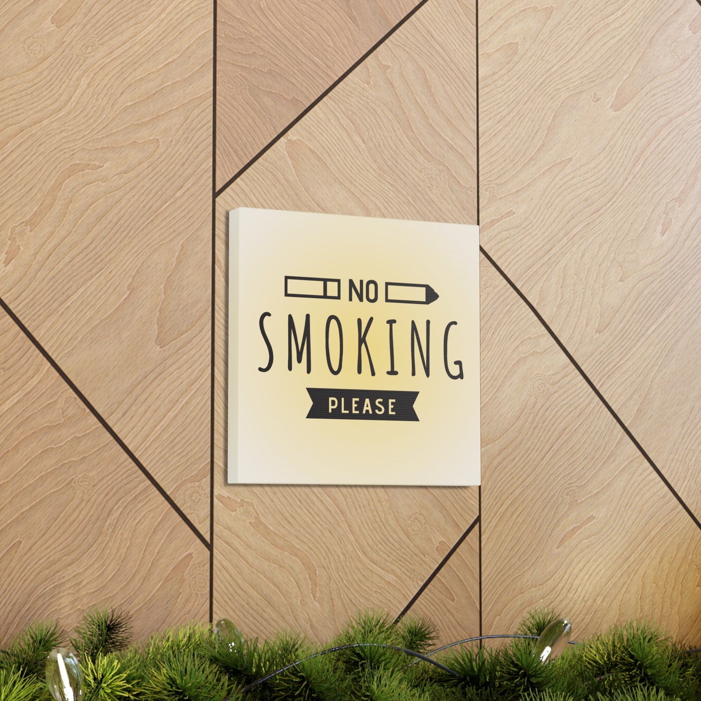 No smoking sign wall art promoting public health awareness
