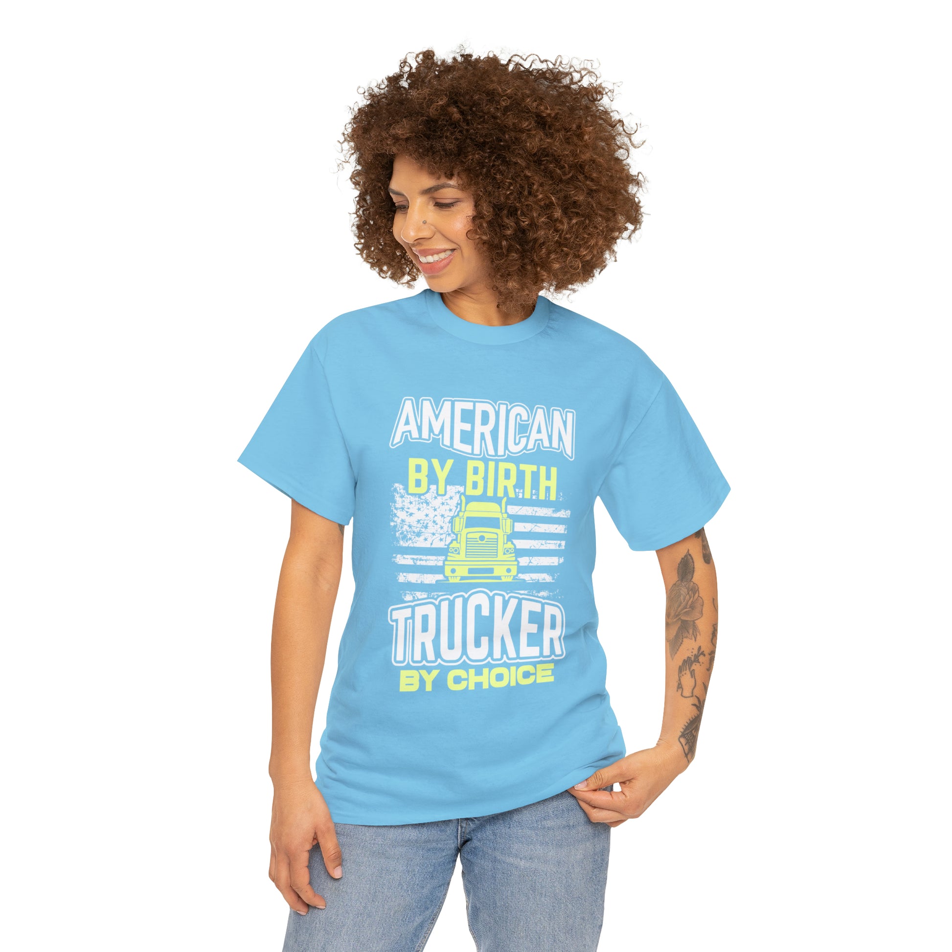 "American By Birth, Trucker By Choice" T-Shirt - Weave Got Gifts - Unique Gifts You Won’t Find Anywhere Else!