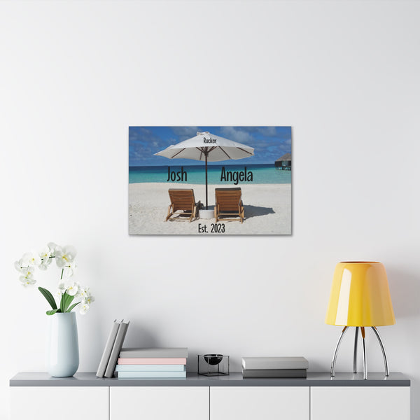 "Beach Chairs Honeymoon" Custom Wall Art - Weave Got Gifts - Unique Gifts You Won’t Find Anywhere Else!