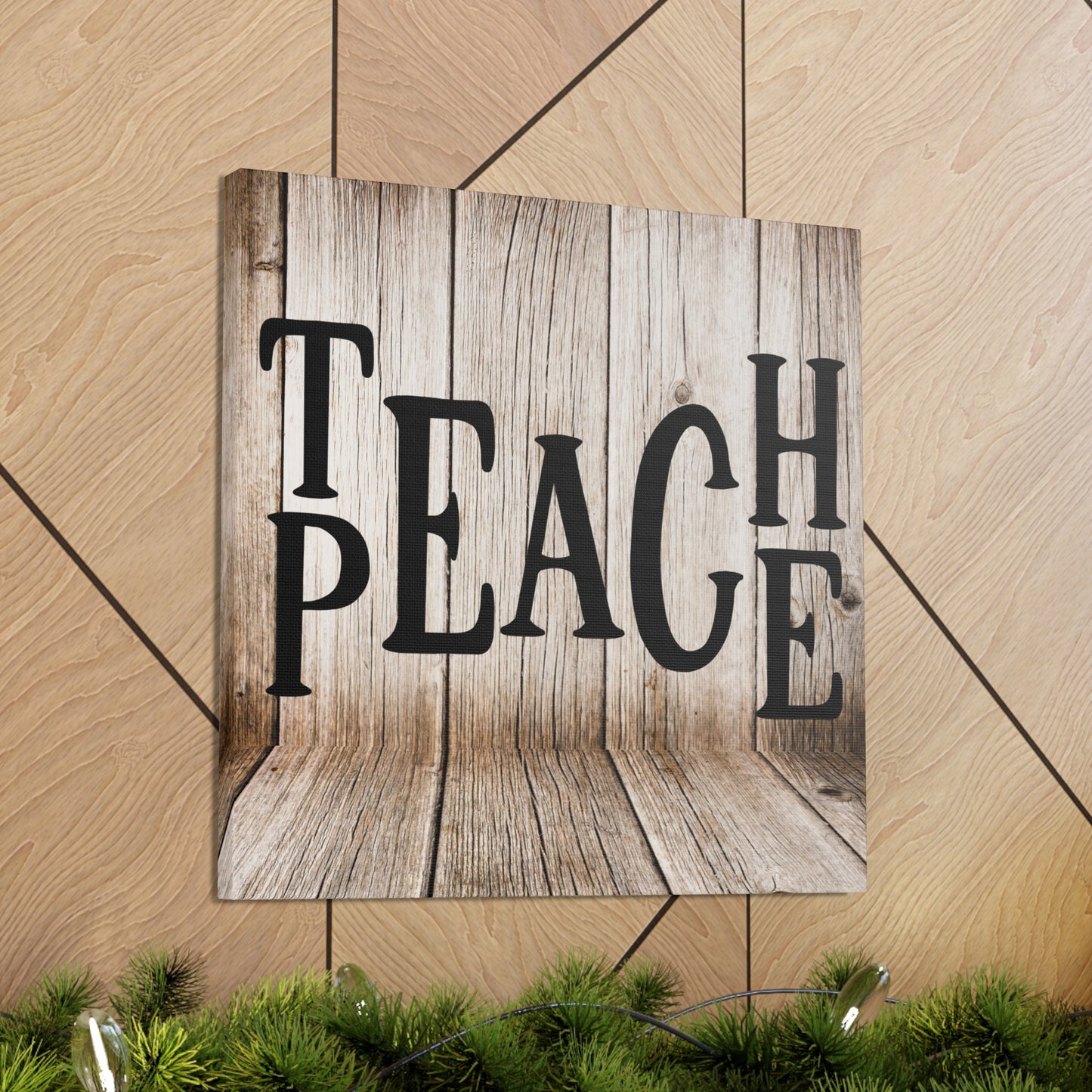 "Teach Peace" Rustic Wall Art - Weave Got Gifts - Unique Gifts You Won’t Find Anywhere Else!