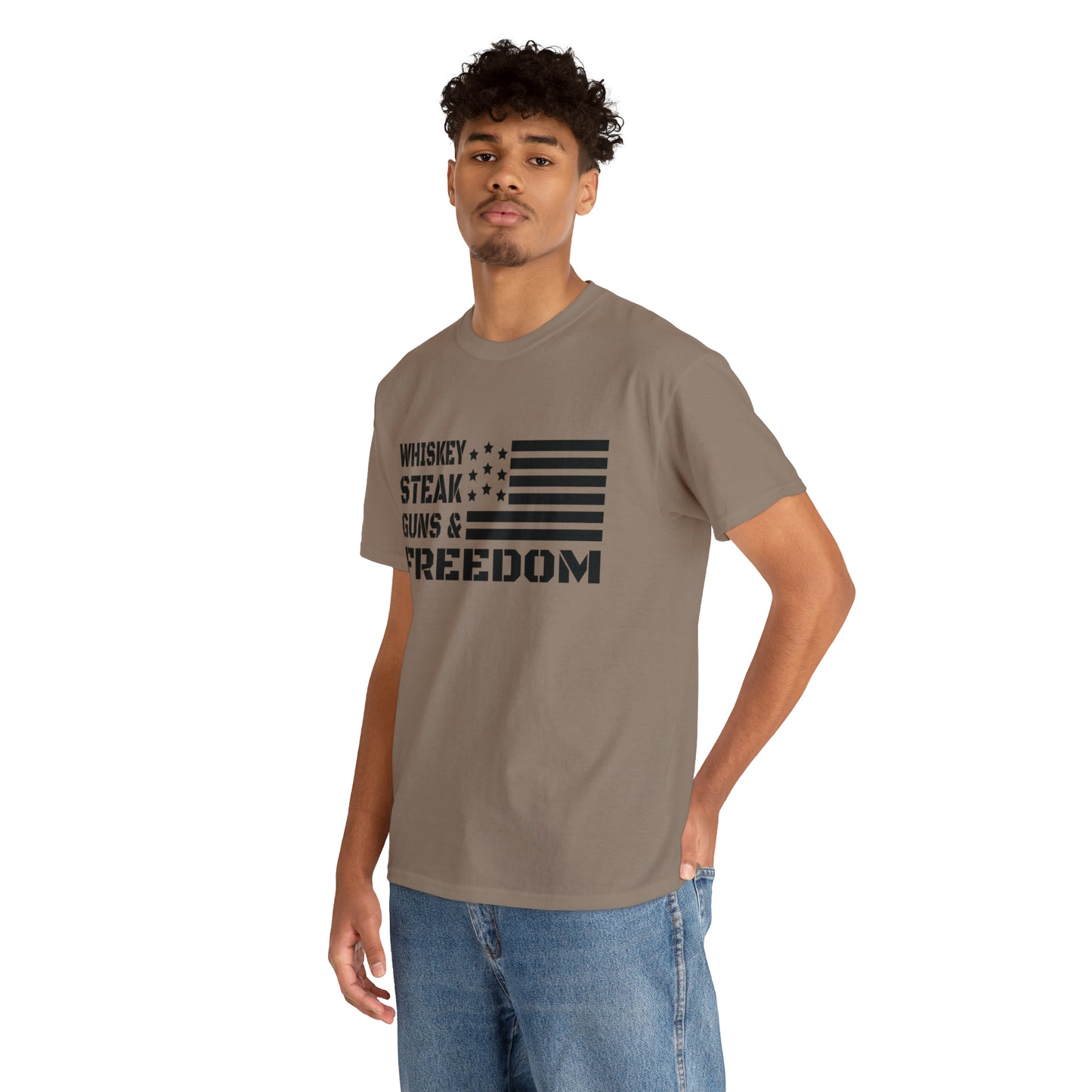 "Whiskey, Steak, Guns & Freedom" T-Shirt - Weave Got Gifts - Unique Gifts You Won’t Find Anywhere Else!