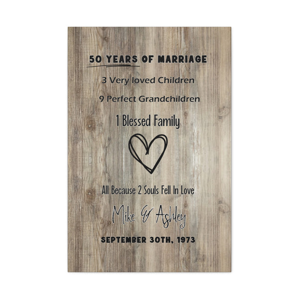 "50 Years Of Marriage" Wall Art - Weave Got Gifts - Unique Gifts You Won’t Find Anywhere Else!