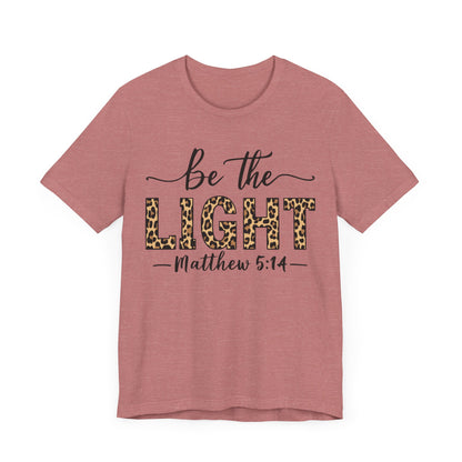 "Matthew 5:14 Scripture T-Shirt with Animal Print Design"