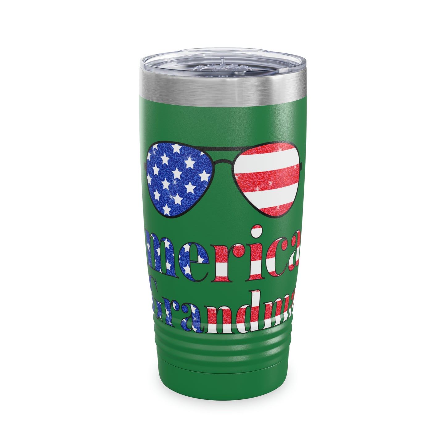 Red, white, and blue sunglasses tumbler for grandma
