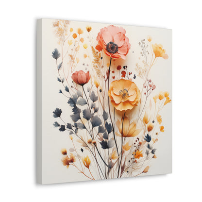 Watercolor floral wall art with delicate flowers
