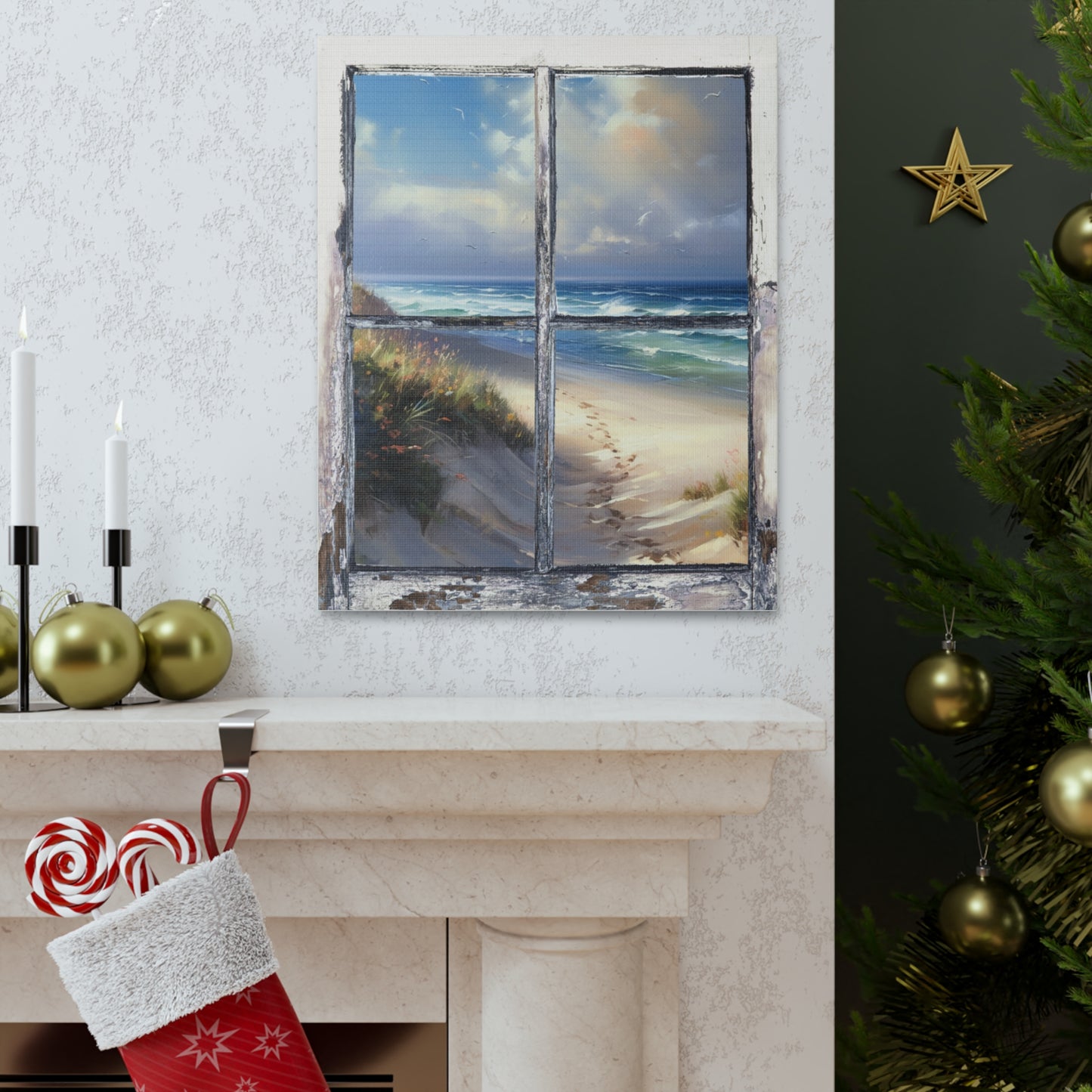 "Sandy Beach Window View" Wall Art - Weave Got Gifts - Unique Gifts You Won’t Find Anywhere Else!