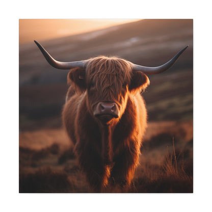 Animal and landscape wall art – highland cow design
