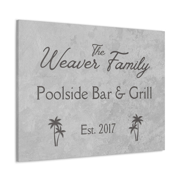 Custom "Family Poolside Bar & Grill" Wall Art - Weave Got Gifts - Unique Gifts You Won’t Find Anywhere Else!