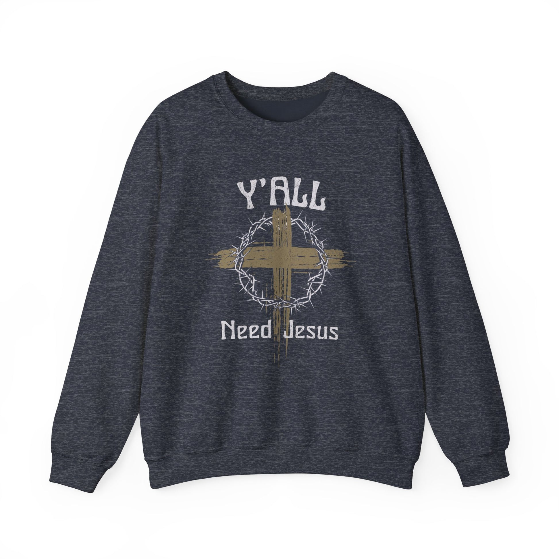 Medium-weight Jesus sweatshirt in gray
