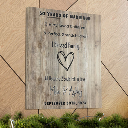 "50 Years Of Marriage" Wall Art - Weave Got Gifts - Unique Gifts You Won’t Find Anywhere Else!