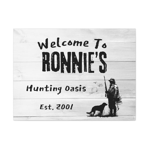 Custom "Welcome To My Hunting Oasis" Wall Sign - Weave Got Gifts - Unique Gifts You Won’t Find Anywhere Else!