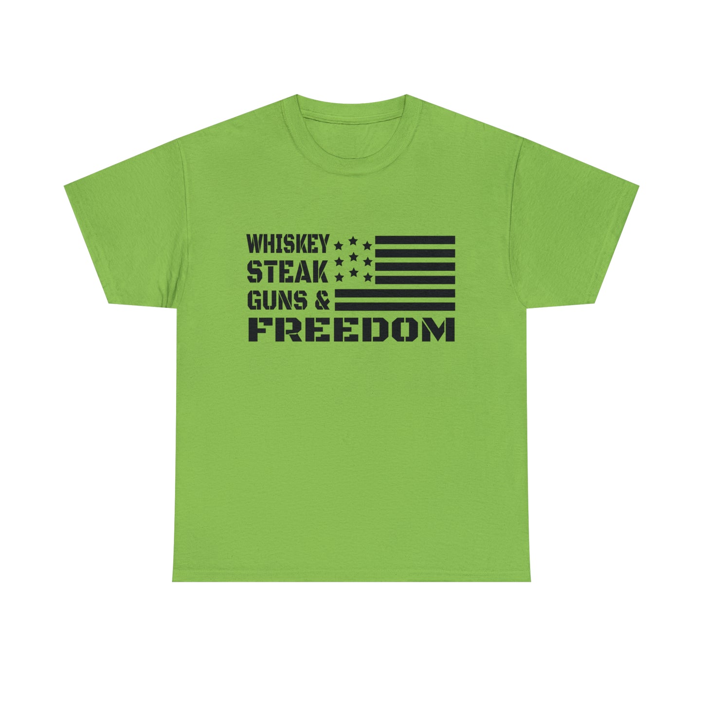 "Whiskey, Steak, Guns & Freedom" T-Shirt - Weave Got Gifts - Unique Gifts You Won’t Find Anywhere Else!