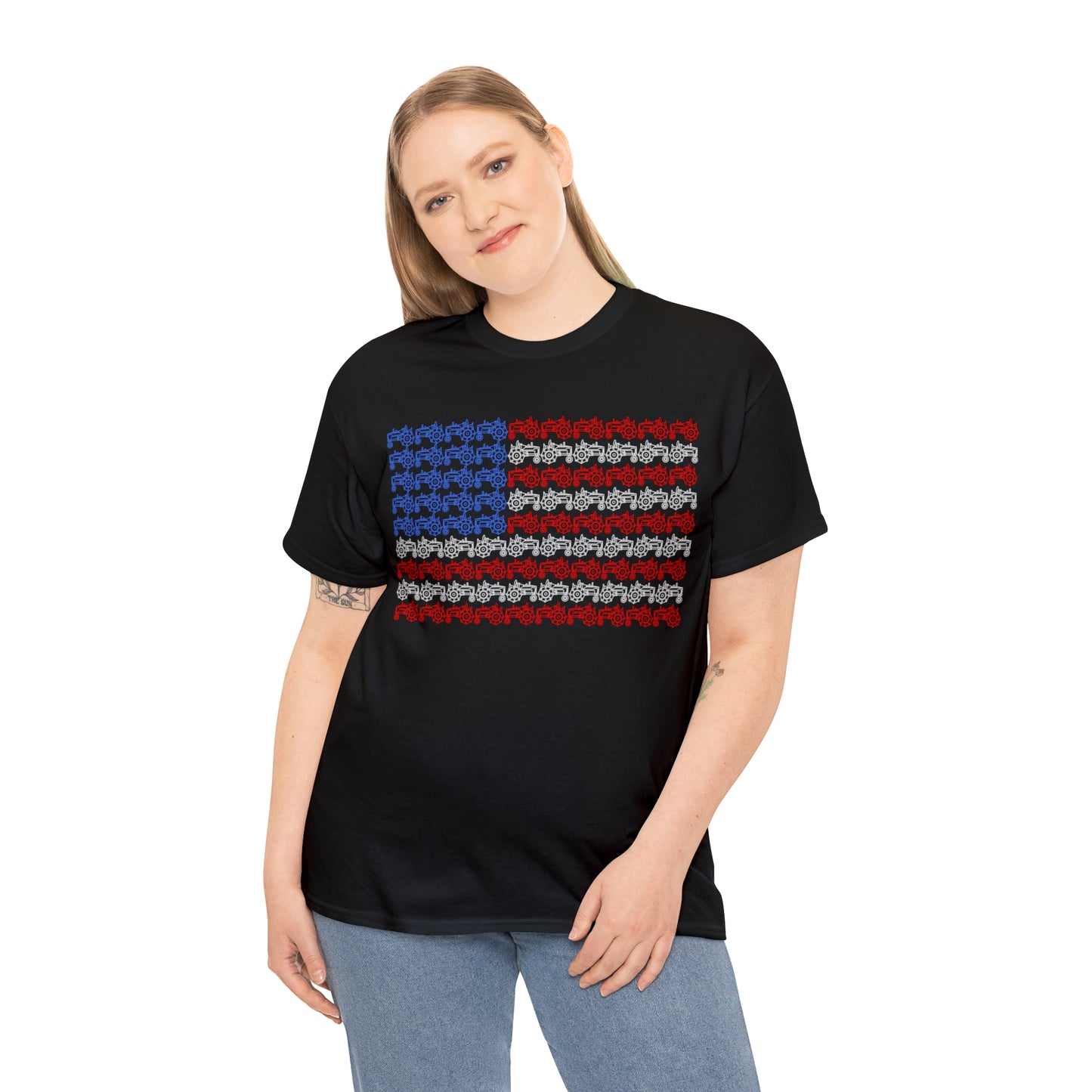 "American Flag Tractors" T-Shirt - Weave Got Gifts - Unique Gifts You Won’t Find Anywhere Else!