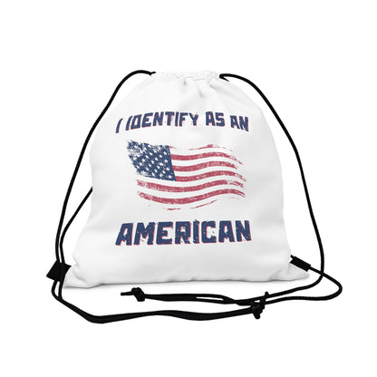 "I Identify As An American" Drawstring Bag - Weave Got Gifts - Unique Gifts You Won’t Find Anywhere Else!