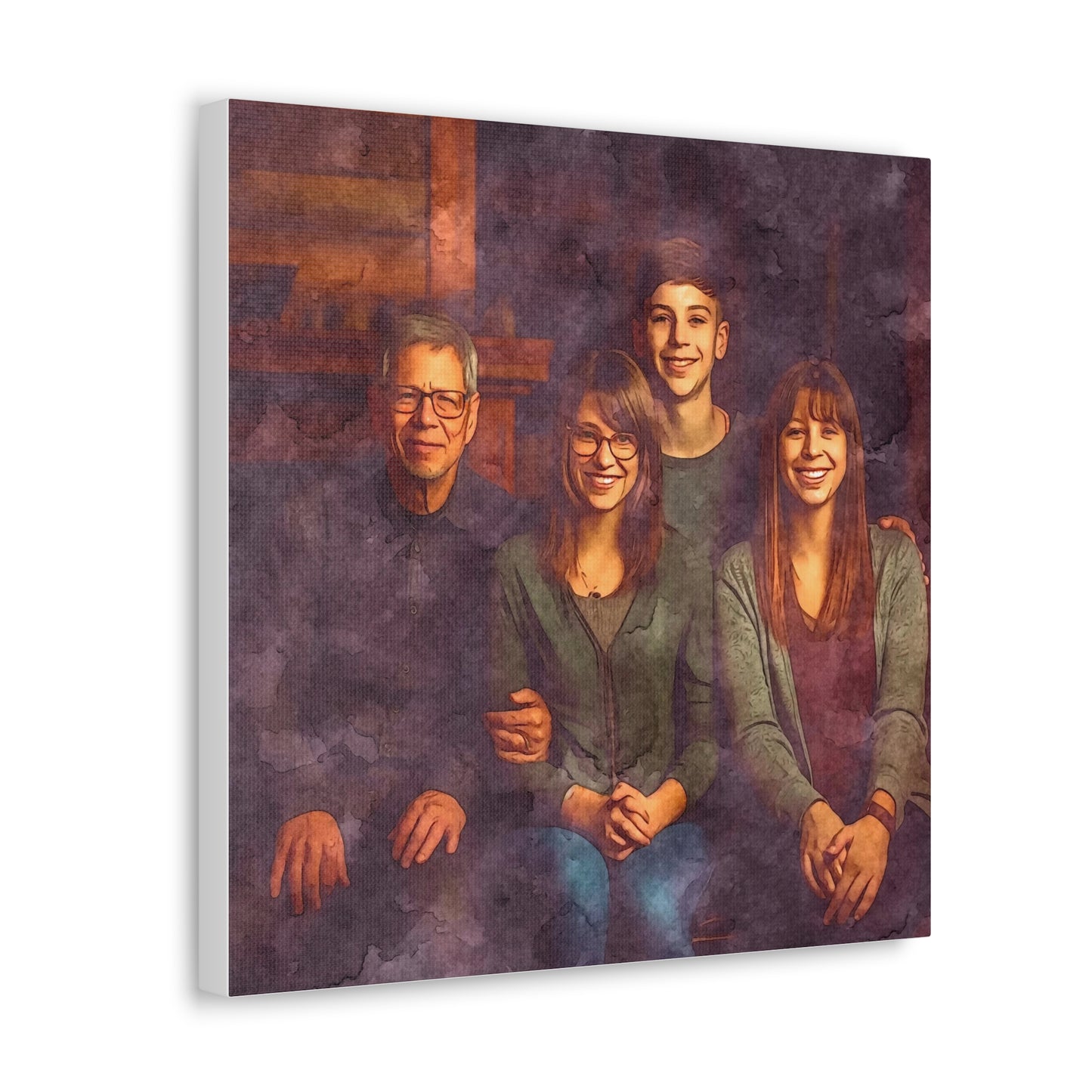 "Family In Watercolor" Custom Wall Art - Weave Got Gifts - Unique Gifts You Won’t Find Anywhere Else!