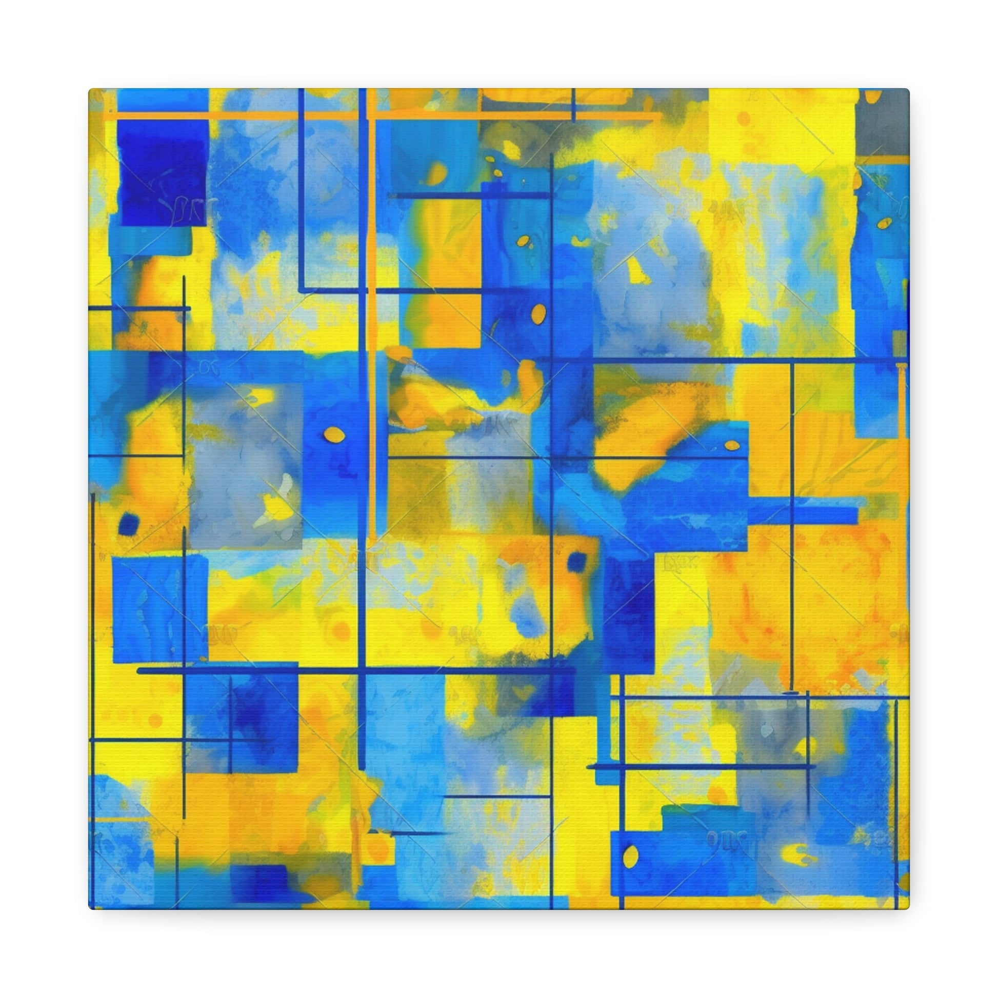 "Yellow & Blue" Canvas Wall Art - Weave Got Gifts - Unique Gifts You Won’t Find Anywhere Else!