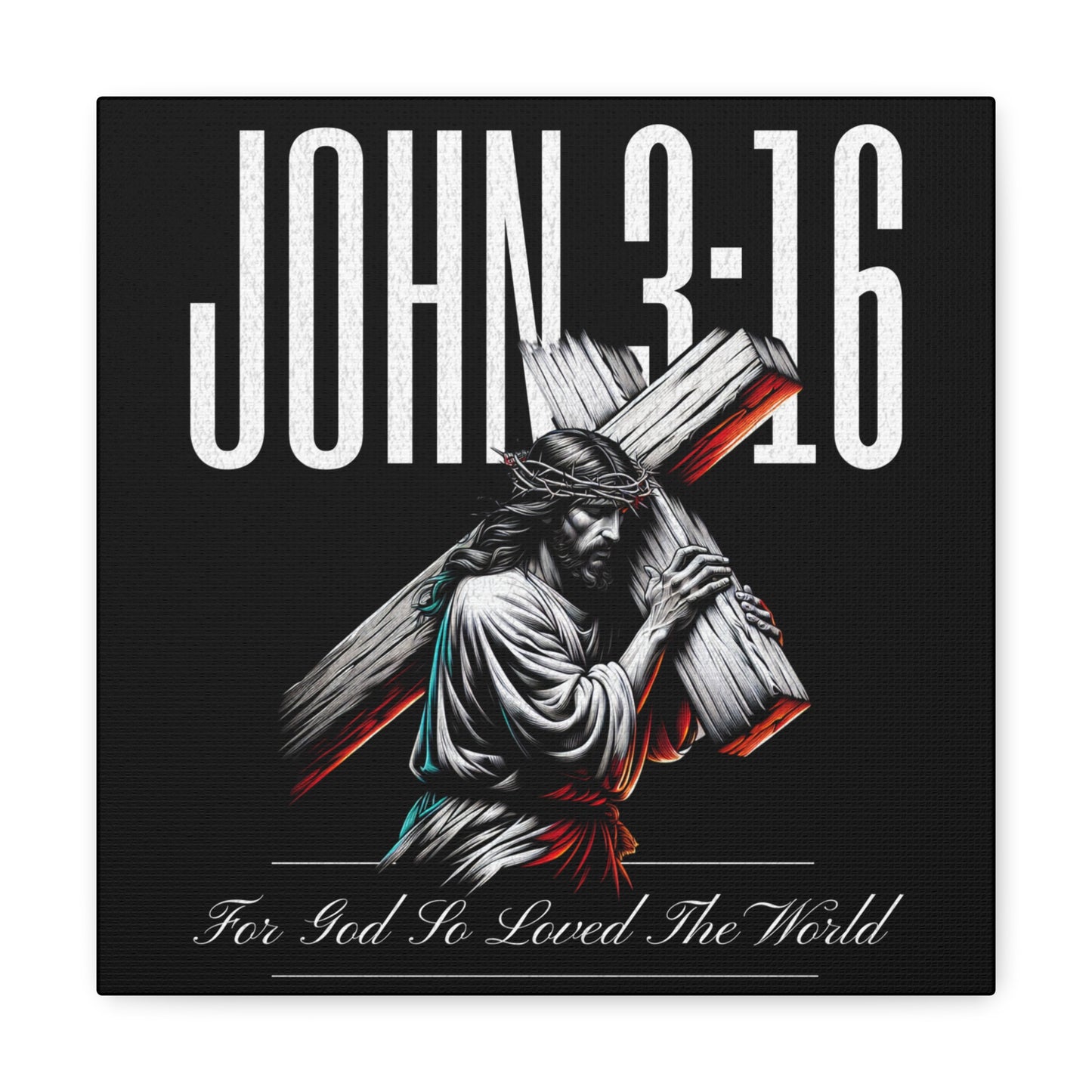 High-quality John 3:16 canvas wall art for devotional spaces
