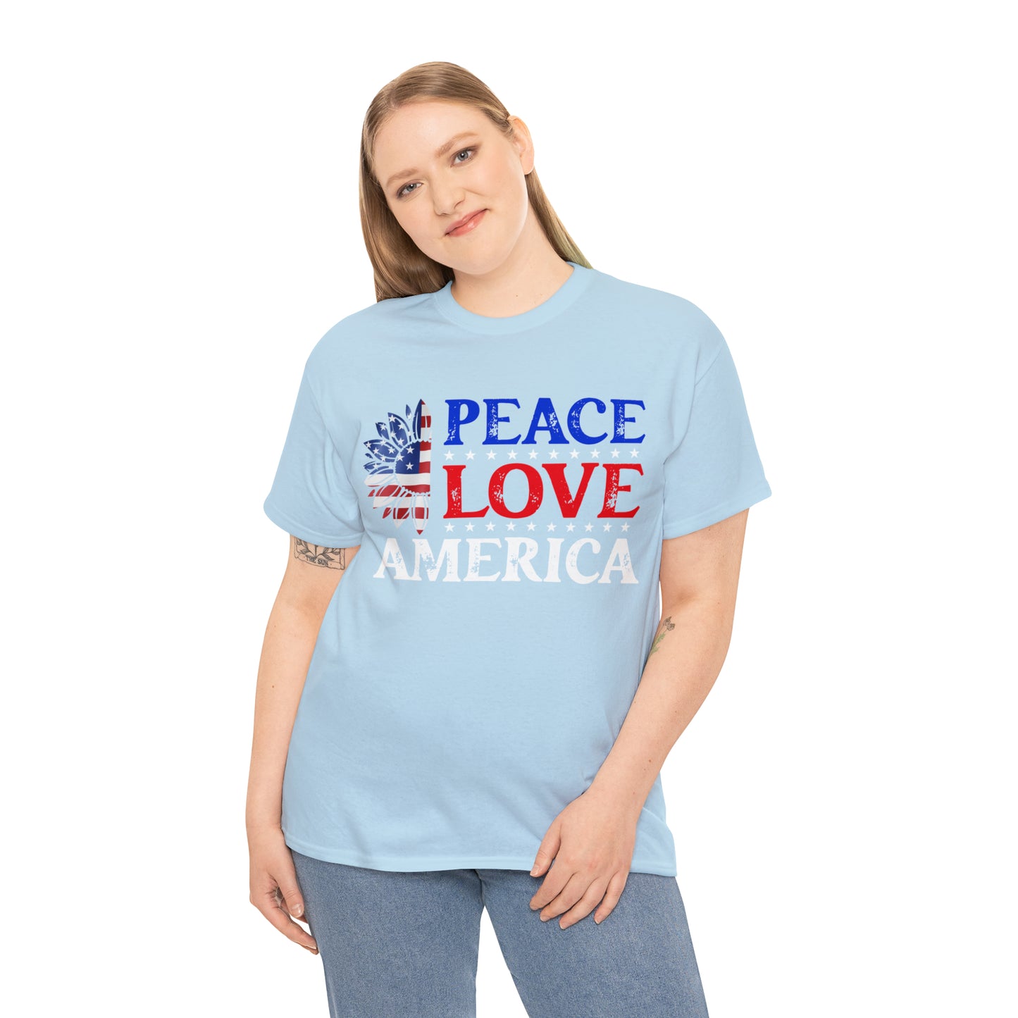 "Peace, Love, America" T-Shirt - Weave Got Gifts - Unique Gifts You Won’t Find Anywhere Else!