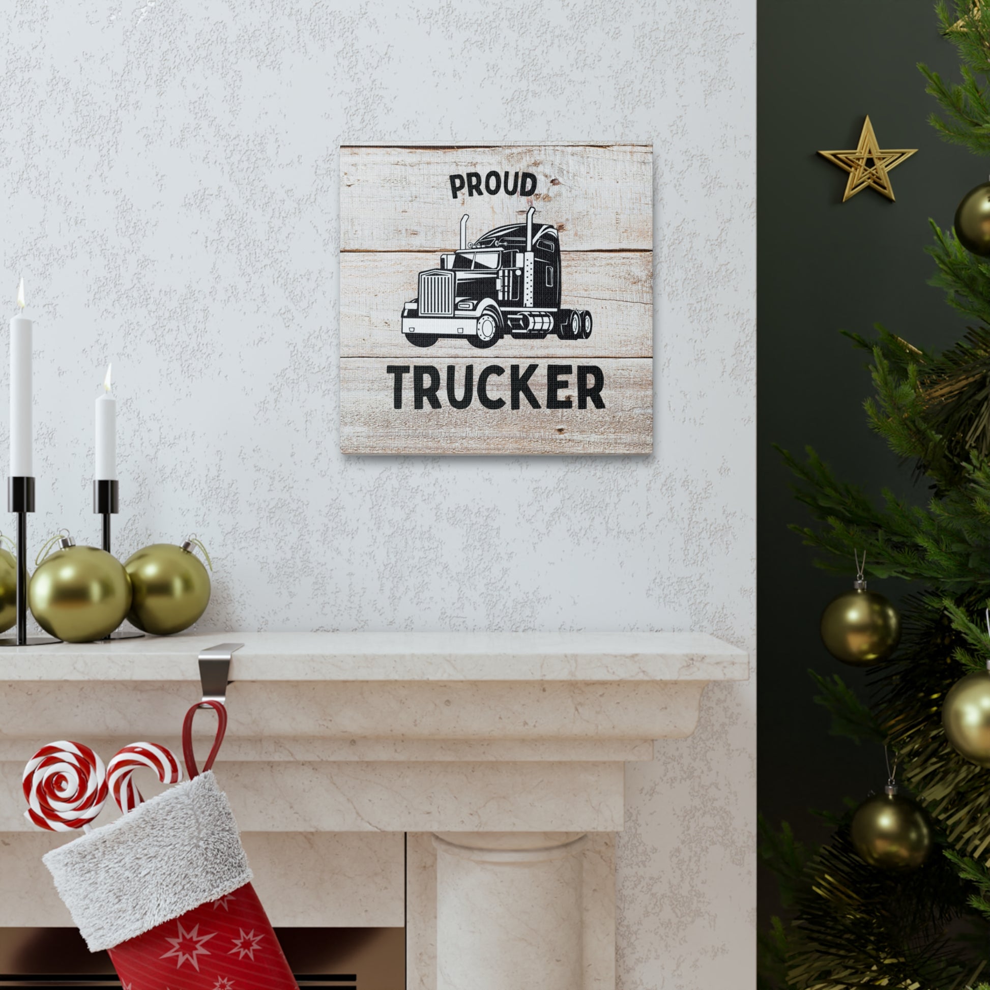 "Proud Trucker" Wall Art - Weave Got Gifts - Unique Gifts You Won’t Find Anywhere Else!