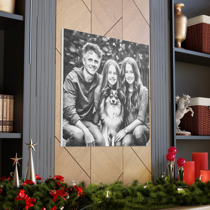 "Black & White Family Photo" Custom Wall Art - Weave Got Gifts - Unique Gifts You Won’t Find Anywhere Else!