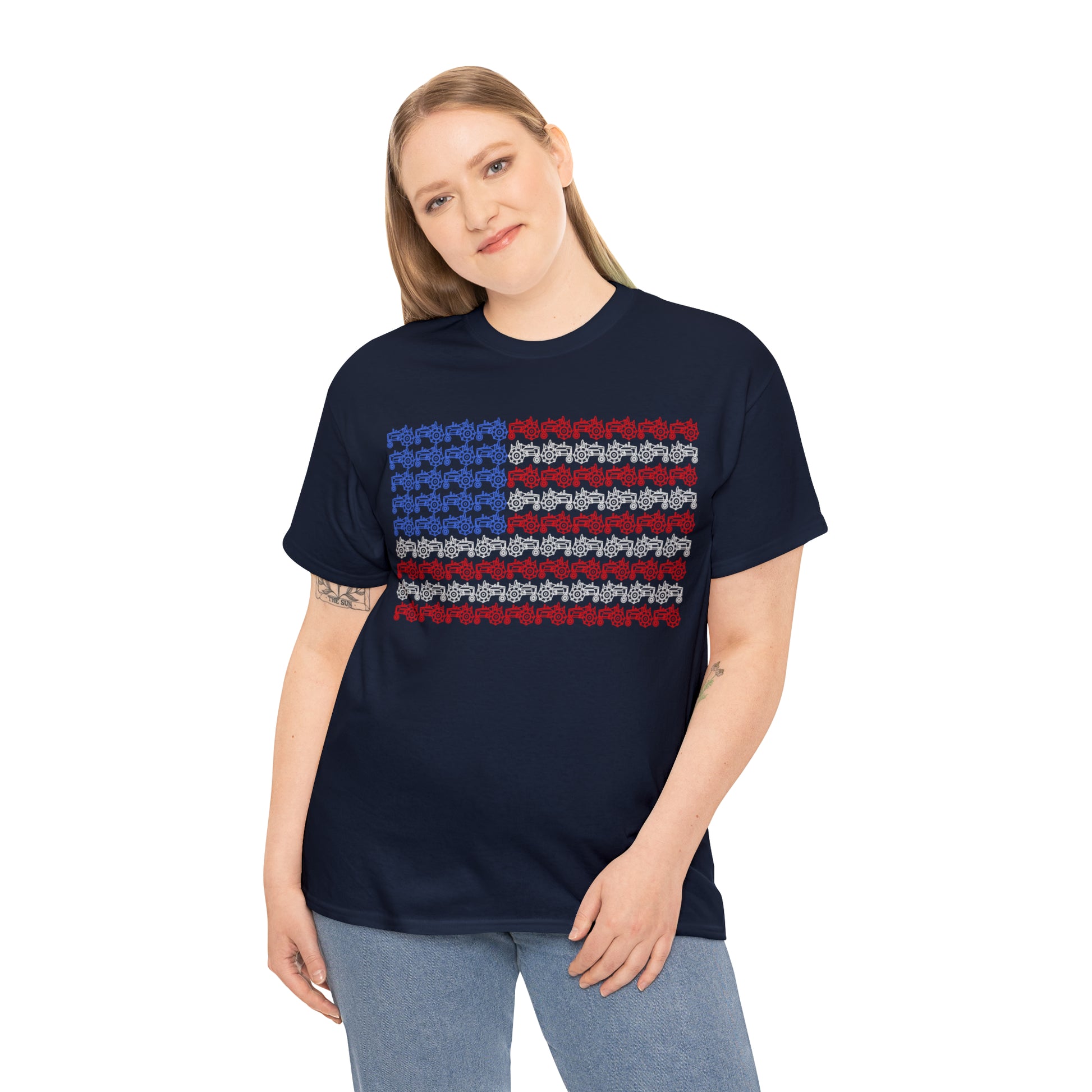 "American Flag Tractors" T-Shirt - Weave Got Gifts - Unique Gifts You Won’t Find Anywhere Else!