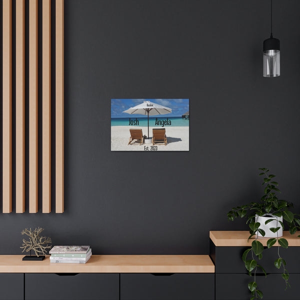 "Beach Chairs Honeymoon" Custom Wall Art - Weave Got Gifts - Unique Gifts You Won’t Find Anywhere Else!