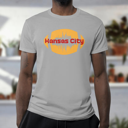 Kansas City football t-shirt with skyline design
