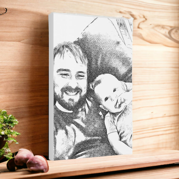 "Daddy & Son Photo" Custom Wall Art - Weave Got Gifts - Unique Gifts You Won’t Find Anywhere Else!