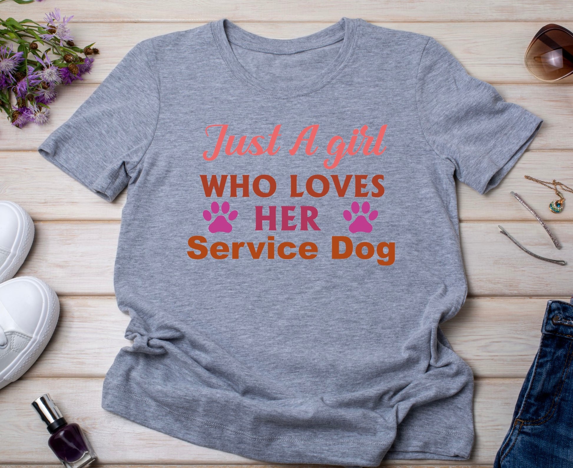 Service Dog Shirt – Just a Girl Who Loves Her Service Dog Tee

