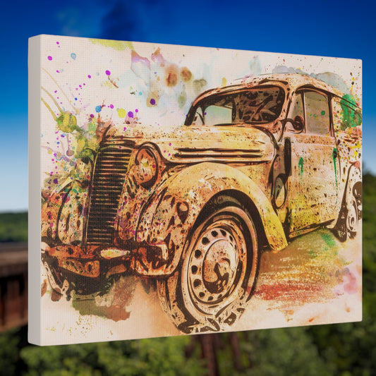 "Antique Car Modern Painting" Wall Art - Weave Got Gifts - Unique Gifts You Won’t Find Anywhere Else!