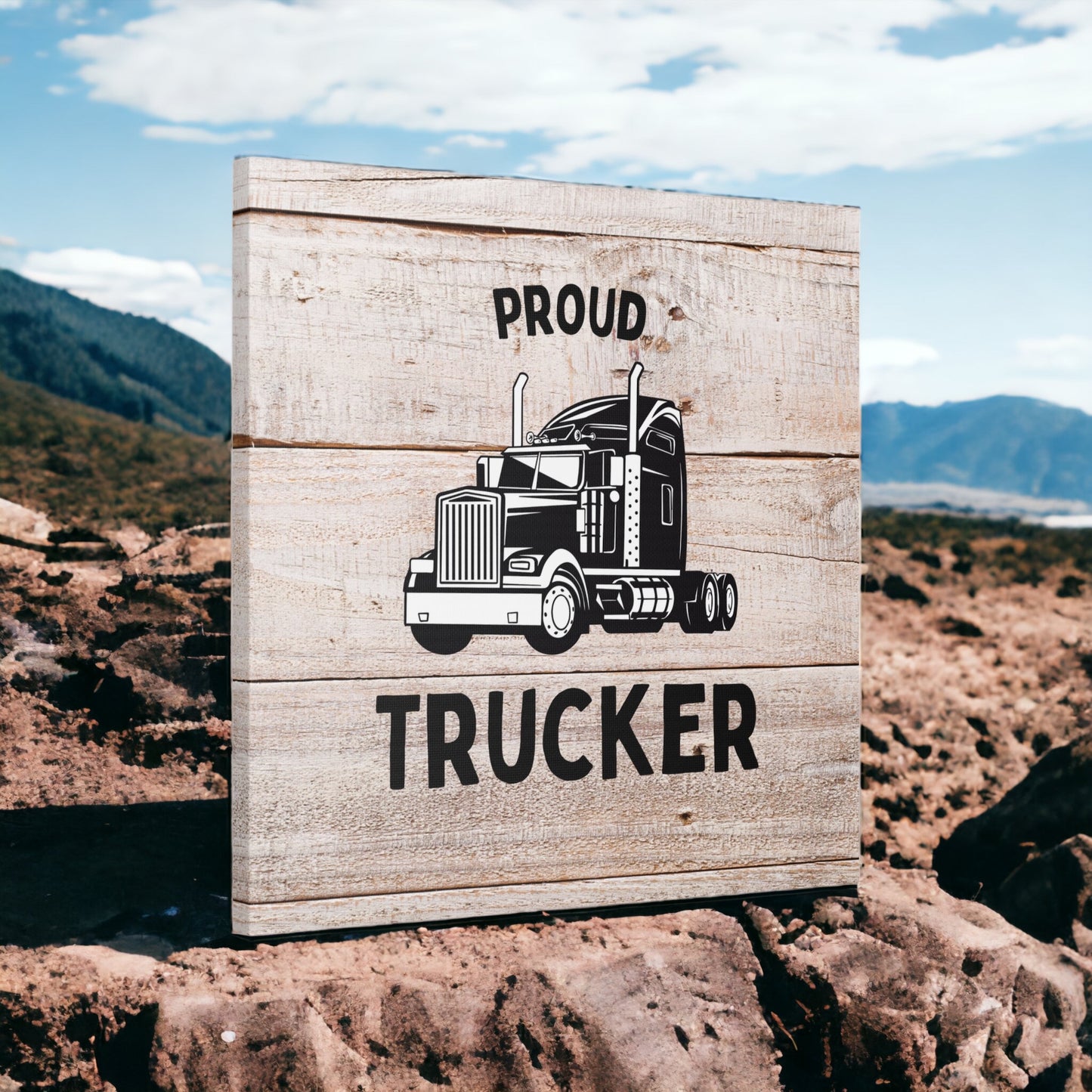 "Proud Trucker" Wall Art - Weave Got Gifts - Unique Gifts You Won’t Find Anywhere Else!