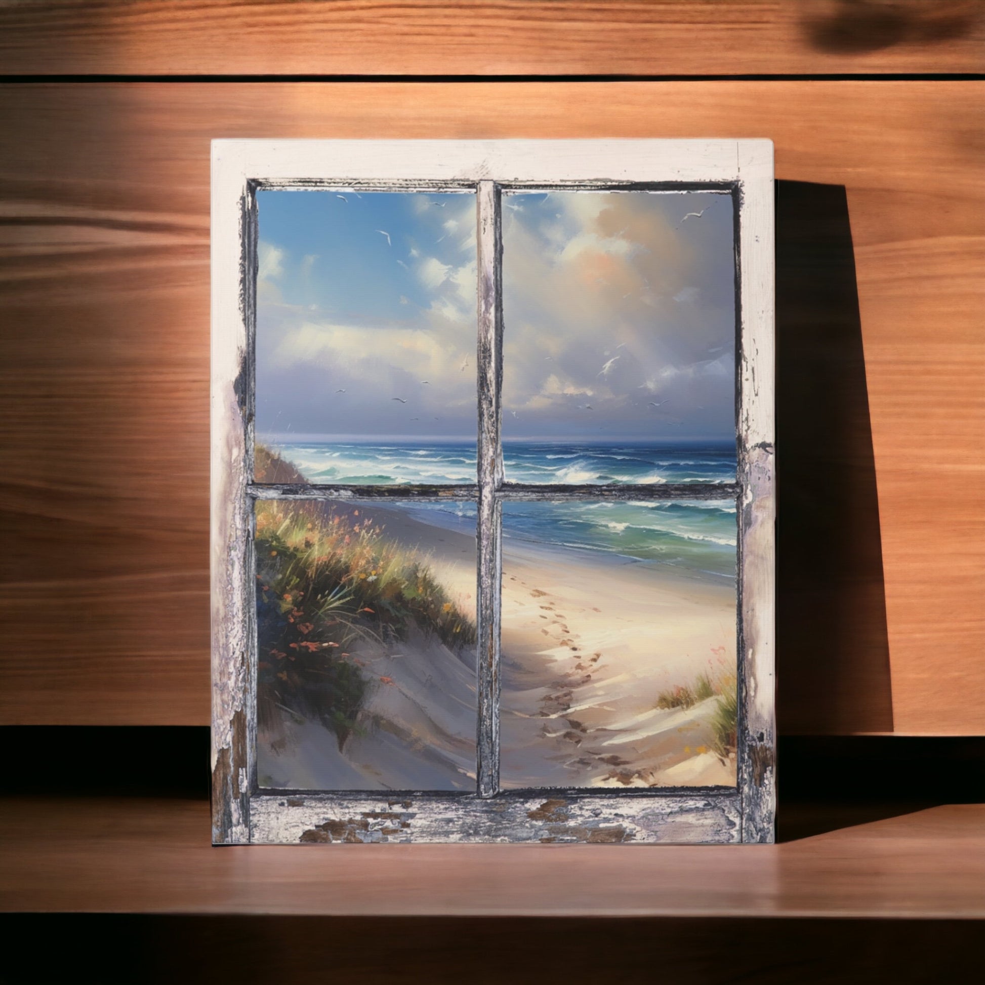 "Sandy Beach Window View" Wall Art - Weave Got Gifts - Unique Gifts You Won’t Find Anywhere Else!