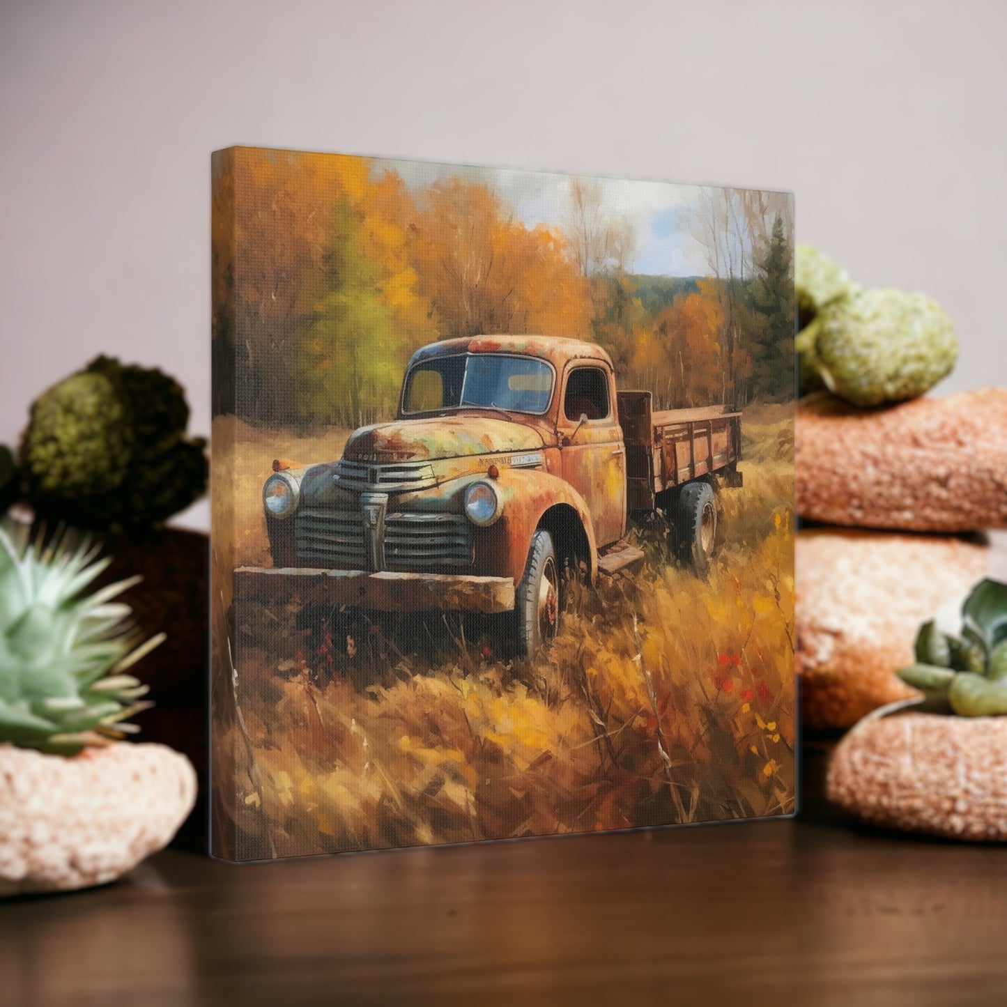 "Fall Farm Rustic Truck" Wall Art - Weave Got Gifts - Unique Gifts You Won’t Find Anywhere Else!