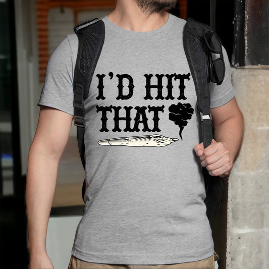 Stoner clothing "I'd Hit That" t-shirt with joint graphic
