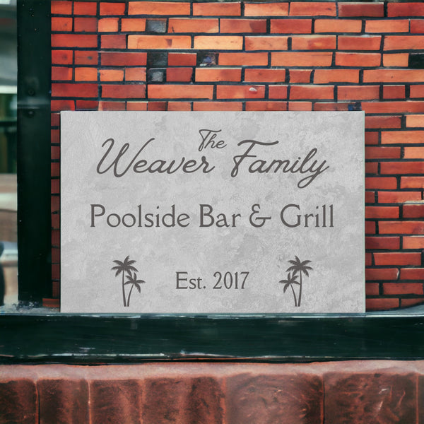 Custom "Family Poolside Bar & Grill" Wall Art - Weave Got Gifts - Unique Gifts You Won’t Find Anywhere Else!