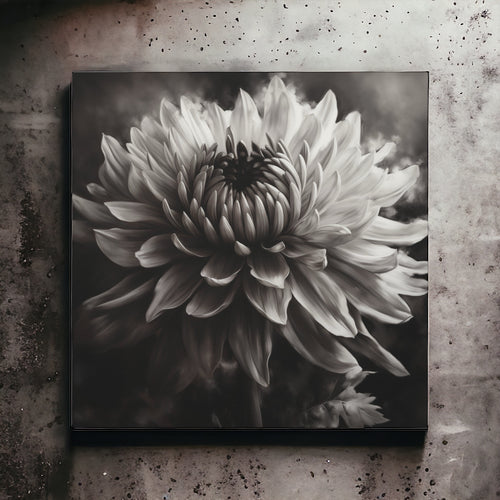 Monochrome Flower: Canvas Wall Art