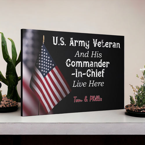 Custom US Army Veteran Wall Art