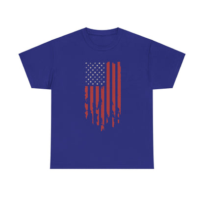 Unisex cotton t-shirt with American flag